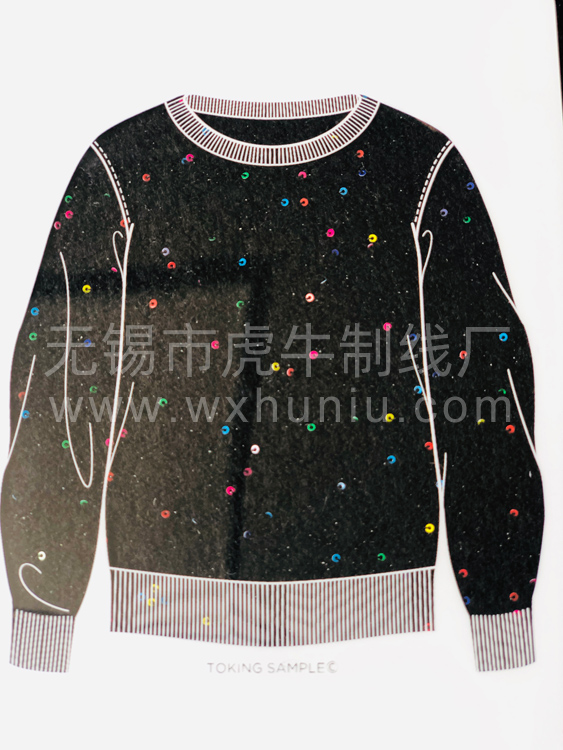 WA000黑彩抗靜電珠片紗線